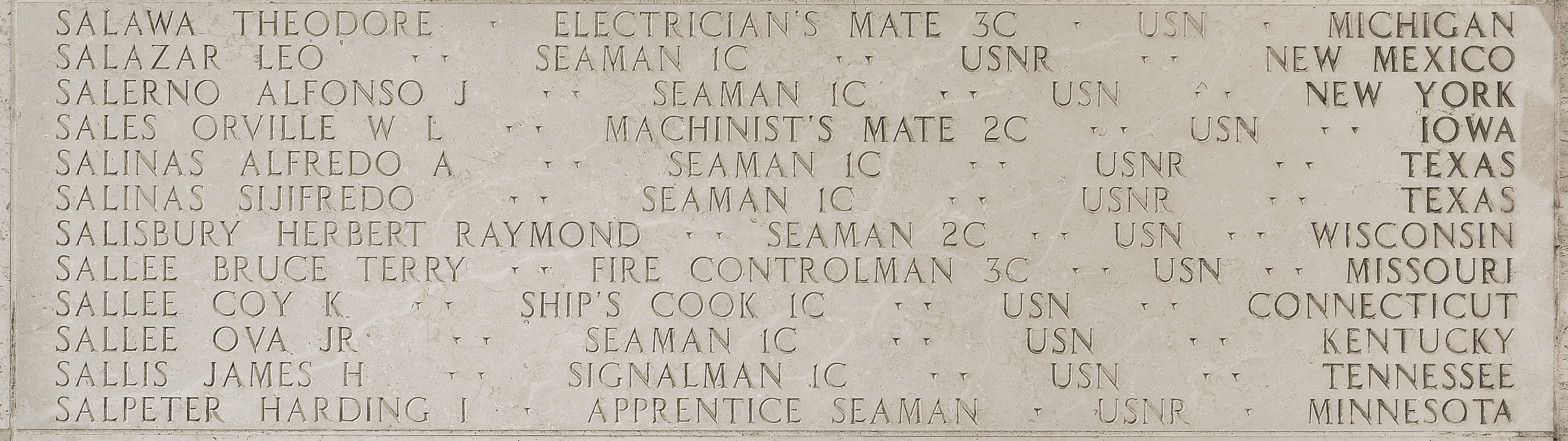 Harding I. Salpeter, Apprentice Seaman